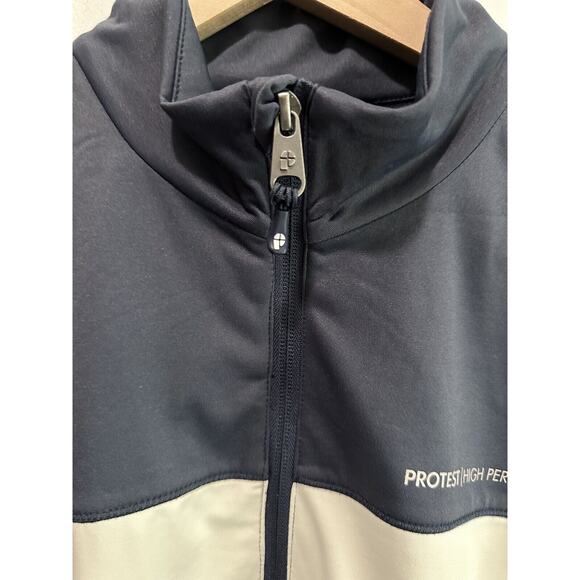 NWT Protest Men's Blues 1/4 Zip Fleece Top in Multi Cinema Size Large Light Cool - Picture 3 of 13
